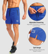 Load image into Gallery viewer, G Gradual Men's Running Shorts with Zipper Pockets Quick Dry Gym Athletic Workout 5" Shorts for Men (Blue)