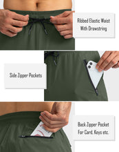 Load image into Gallery viewer, Pudolla Men's Lightweight Jogger Pants Workout Running Tapered Joggers for Men with Zipper Pockets for Athletic Travel Casual(Army Green)