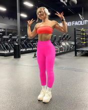 Load image into Gallery viewer, NORMOV Seamless Workout Butt Lifting Leggings - Booty Scrunch Gym Leggings for Women(Rose Red,S)