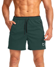 Load image into Gallery viewer, G Gradual Men's Running Shorts with Zipper Pockets Quick Dry Gym Athletic Workout 5" Shorts for Men (Army Green)