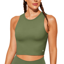 Load image into Gallery viewer, Natural Feelings Nudi Sports Bras for Women Removable Padded Yoga Tank Tops Sleeveless Fitness Workout Crop Tops Grey Olive