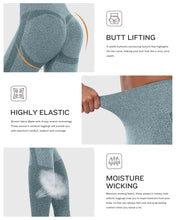 Load image into Gallery viewer, NORMOV Seamless Workout Butt Lifting Leggings - Booty Scrunch Gym Leggings for Women(AB Blue,S)