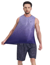 Load image into Gallery viewer, EZRUN Men's Tank Tops Quick Dry Workout Muscle Sleeveless Shirts Summer Gym Athletic Shirt for Swim Beach Running Gradient Purple