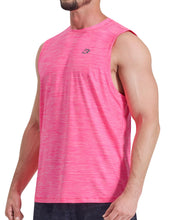Load image into Gallery viewer, EZRUN Men's Tank Tops Quick Dry Workout Muscle Sleeveless Shirts Summer Gym Athletic Shirt for Swim Beach Running Neon Pink
