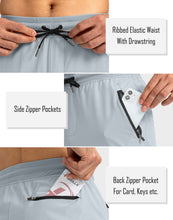 Load image into Gallery viewer, Pudolla Men's Lightweight Jogger Pants Workout Running Tapered Joggers for Men with Zipper Pockets for Athletic Travel Casual(Light Grey)