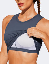 Load image into Gallery viewer, Natural Feelings Nudi Sports Bras for Women Removable Padded Yoga Tank Tops Sleeveless Fitness Workout Crop Tops Navy