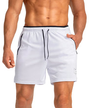 Load image into Gallery viewer, G Gradual Men's Running Shorts with Zipper Pockets Quick Dry Gym Athletic Workout 5" Shorts for Men (White)