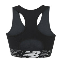 Load image into Gallery viewer, New Balance Womens Seamless Wirefree, Racerback Sports Bra with Removable Pads, Bottom Band with Logo, Black