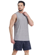 Load image into Gallery viewer, EZRUN Men's Tank Tops Quick Dry Workout Muscle Sleeveless Shirts Summer Gym Athletic Shirt for Swim Beach Running Light Grey