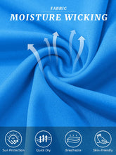 Load image into Gallery viewer, Mens Short Sleeve T Shirts Dry Fit Summer Shirts Ultra Lightweight UV Protection Hiking Shirts Athletic Tshirts Active T-Shirt Azure