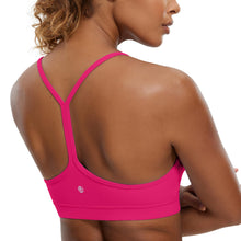 Load image into Gallery viewer, CRZ YOGA Butterluxe Womens Y Back Sports Bra - Padded Racerback Low Impact Spaghetti Thin Strap Workout Yoga Top Granita Pink