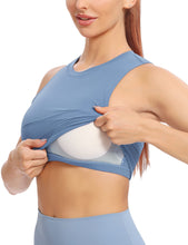 Load image into Gallery viewer, Natural Feelings Nudi Sports Bras for Women Removable Padded Yoga Tank Tops Sleeveless Fitness Workout Crop Tops Ink Blue