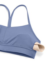 Load image into Gallery viewer, CRZ YOGA Butterluxe Womens Y Back Sports Bra - Padded Racerback Low Impact Spaghetti Thin Strap Workout Yoga Top Oasis Blue