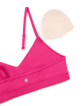 Load image into Gallery viewer, CRZ YOGA Butterluxe V-Neck Sports Bras for Women - Adjustable Thin Straps Padded Yoga Top Basic Wireless Camisole Granita Pink
