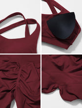 Load image into Gallery viewer, ABOCIW Workout Sets for Women 2 Piece Seamless High Waist Scrunch Butt Lifting Gym Leggings Cutout One Shoulder Sports Bra Yoga Outfits Rosewood