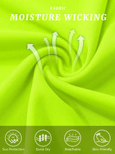 Load image into Gallery viewer, Short Sleeve Shirts for Men Sun Protection T-Shirts UPF 50+ Ultra Breathable Shirts Moisture Wicking Baselayer Casual Shirts Fluorescent Green