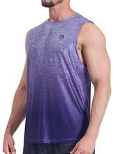 Load image into Gallery viewer, EZRUN Men's Tank Tops Quick Dry Workout Muscle Sleeveless Shirts Summer Gym Athletic Shirt for Swim Beach Running Gradient Purple