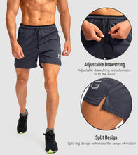 Load image into Gallery viewer, G Gradual Men's Running Shorts with Zipper Pockets Quick Dry Gym Athletic Workout 5" Shorts for Men (Dark Grey)