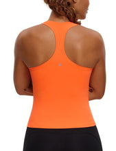 Load image into Gallery viewer, CRZ YOGA Butterluxe Racerback Workout Tank Tops for Women Sleeveless Camisole Gym Athletic Yoga Shirts Neon Orange
