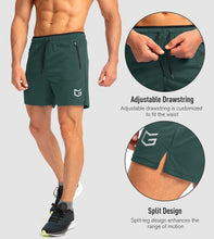 Load image into Gallery viewer, G Gradual Men's Running Shorts with Zipper Pockets Quick Dry Gym Athletic Workout 5" Shorts for Men (Army Green)