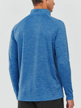 Load image into Gallery viewer, NORTHYARD Men's Running Shirt Long Sleeve Quarter Zip Pullover Moisture Wicking Quick Dry Athletic Workout Shirts BLUEHEATHER