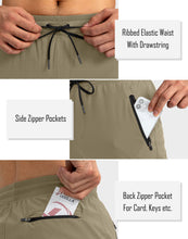 Load image into Gallery viewer, Pudolla Men's Lightweight Jogger Pants Workout Running Tapered Joggers for Men with Zipper Pockets for Athletic Travel Casual(Dasty Khaki)