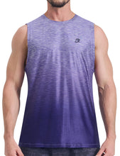 Load image into Gallery viewer, EZRUN Men's Tank Tops Quick Dry Workout Muscle Sleeveless Shirts Summer Gym Athletic Shirt for Swim Beach Running Gradient Purple