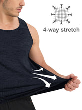 Load image into Gallery viewer, MAGCOMSEN Mens Tank Top Dry Fit Sleeveless Shirts Swim Athletic Active Gym Tank Tops Muscle Workout Shirts Summer Black