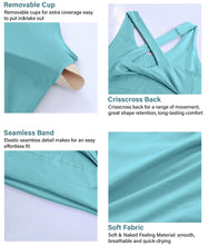 Load image into Gallery viewer, JOYSPELS Sports Bras for Women Extra Comfort Criss-Cross Back Padded Workout Tops for Women Medium Support Cyan