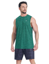 Load image into Gallery viewer, EZRUN Men's Tank Tops Quick Dry Workout Muscle Sleeveless Shirts Summer Gym Athletic Shirt for Swim Beach Running Green