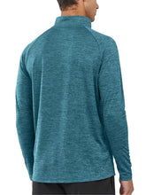 Load image into Gallery viewer, NORTHYARD Men's Running Shirt Long Sleeve Quarter Zip Pullover Moisture Wicking Quick Dry Athletic Workout Shirts Darkgreenheather