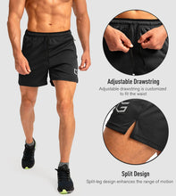Load image into Gallery viewer, G Gradual Men's Running Shorts with Zipper Pockets Quick Dry Gym Athletic Workout 5" Shorts for Men (Black)