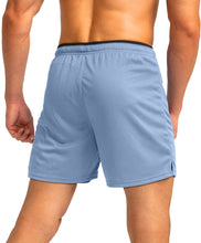 Load image into Gallery viewer, G Gradual Men's Running Shorts with Zipper Pockets Quick Dry Gym Athletic Workout 5" Shorts for Men (Light Blue)