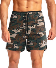 Load image into Gallery viewer, G Gradual Men's Running Shorts with Zipper Pockets Quick Dry Gym Athletic Workout 5" Shorts for Men (Green camo)
