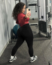 Load image into Gallery viewer, NORMOV Seamless Workout Butt Lifting Leggings - Booty Scrunch Gym Leggings for Women(Black,S)