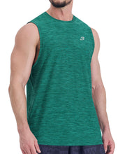 Load image into Gallery viewer, EZRUN Men's Tank Tops Quick Dry Workout Muscle Sleeveless Shirts Summer Gym Athletic Shirt for Swim Beach Running Green