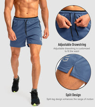 Load image into Gallery viewer, G Gradual Men's Running Shorts with Zipper Pockets Quick Dry Gym Athletic Workout 5" Shorts for Men (Dusty Blue)