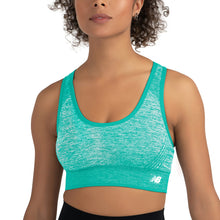 Load image into Gallery viewer, New Balance Women's Seamless MID Impact Heather Keyhole Sport Bra with Removable Pads