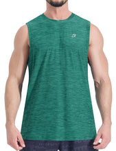 Load image into Gallery viewer, EZRUN Men's Tank Tops Quick Dry Workout Muscle Sleeveless Shirts Summer Gym Athletic Shirt for Swim Beach Running Green
