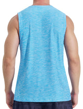 Load image into Gallery viewer, EZRUN Men's Tank Tops Quick Dry Workout Muscle Sleeveless Shirts Summer Gym Athletic Shirt for Swim Beach Running Light Blue