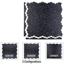 Load image into Gallery viewer, 2' x 2' Configurable Interlocking Rubber Floor Mat - The Home Fitness Corp