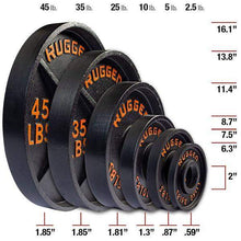 Load image into Gallery viewer, 255 lb. Rugged Deep Dish Olympic Plate Set Weight Plates - The Home Fitness Corp
