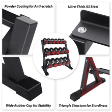 Load image into Gallery viewer, 3-Tier Dumbbell Rack Stand Gym Weights - The Home Fitness Corp