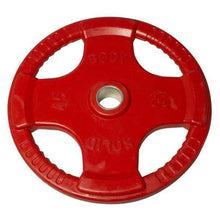 Load image into Gallery viewer, 300lb. Color Rubber Grip Olympic Weight Set with 7ft. Olympic bar and collars - The Home Fitness Corp