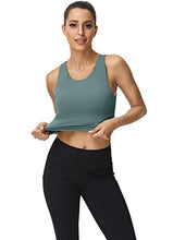 Load image into Gallery viewer, High Neck Sports Bra for Women Longline Full Coverage Sports Bras Medium Impact Padded Workout Crop Tops for Yoga Gym