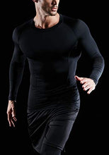 Load image into Gallery viewer, ATHLIO Men's UPF 50+ Long Sleeve Compression Shirts, Water Sports Rash Guard Base Layer, Athletic Workout Shirt, 3pack Black/Charcoal/Navy