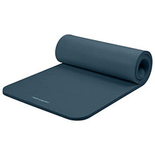 Load image into Gallery viewer, Retrospec Solana Yoga Mat 1" Thick w/Nylon Strap for Men & Women - Non Slip Exercise Mat for Home Yoga, Pilates, Stretching, Floor & Fitness Workouts - Ocean Blue