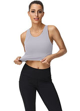 Load image into Gallery viewer, High Neck Sports Bra for Women Longline Full Coverage Sports Bras Medium Impact Padded Workout Crop Tops for Yoga Gym