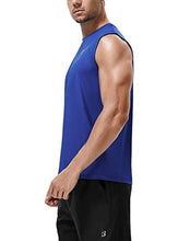 Load image into Gallery viewer, Roadbox Workout Sleeveless Shirts for Men Athletic Gym Basketball Quick Dry Muscle Tank Tops (Black+Grey+Blue, S)
