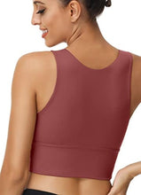 Load image into Gallery viewer, High Neck Sports Bra for Women Longline Full Coverage Sports Bras Medium Impact Padded Workout Crop Tops for Yoga Gym